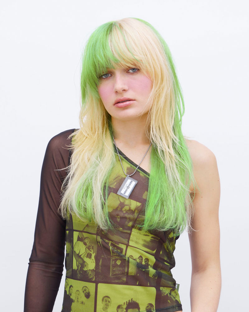 Bleach top green hair